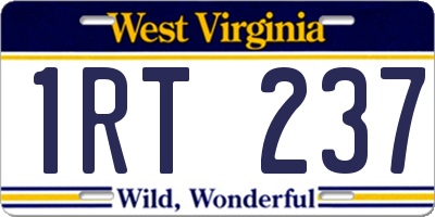 WV license plate 1RT237