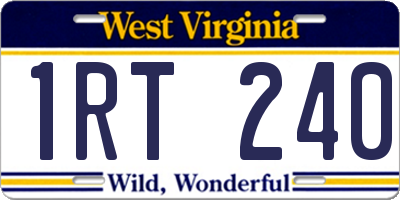WV license plate 1RT240