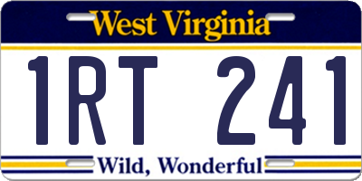 WV license plate 1RT241