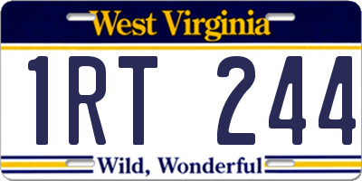 WV license plate 1RT244