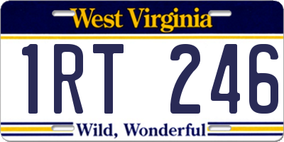 WV license plate 1RT246