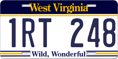 WV license plate 1RT248