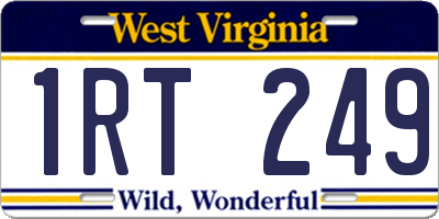 WV license plate 1RT249
