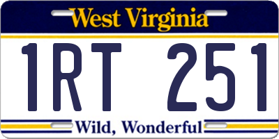 WV license plate 1RT251