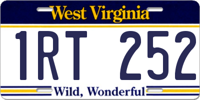 WV license plate 1RT252
