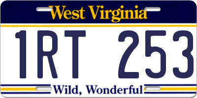 WV license plate 1RT253