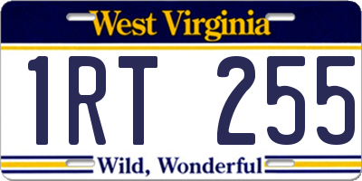 WV license plate 1RT255