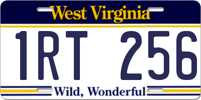 WV license plate 1RT256