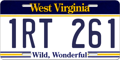 WV license plate 1RT261