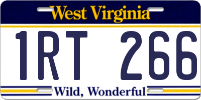 WV license plate 1RT266