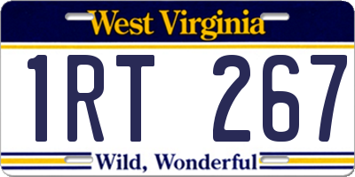 WV license plate 1RT267