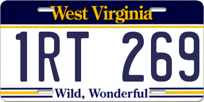 WV license plate 1RT269