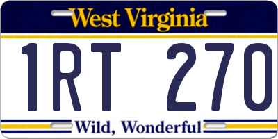 WV license plate 1RT270