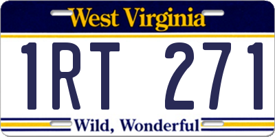 WV license plate 1RT271