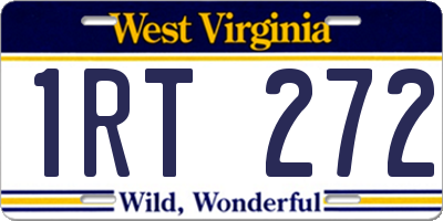 WV license plate 1RT272