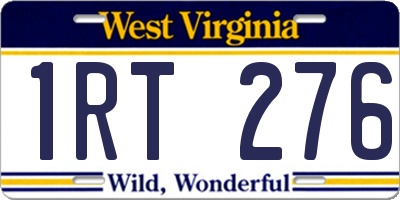 WV license plate 1RT276