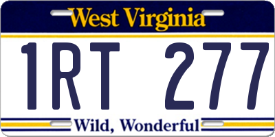 WV license plate 1RT277