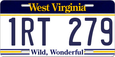 WV license plate 1RT279