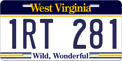 WV license plate 1RT281