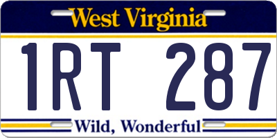 WV license plate 1RT287