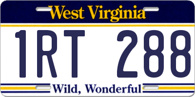 WV license plate 1RT288