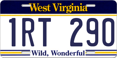 WV license plate 1RT290
