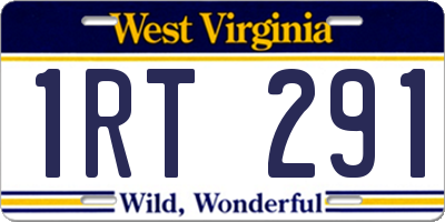 WV license plate 1RT291
