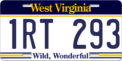 WV license plate 1RT293