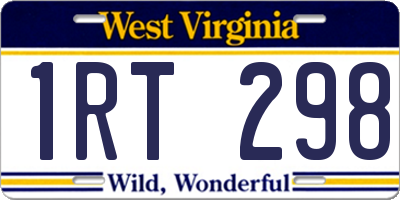 WV license plate 1RT298
