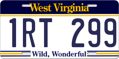 WV license plate 1RT299