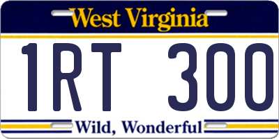 WV license plate 1RT300