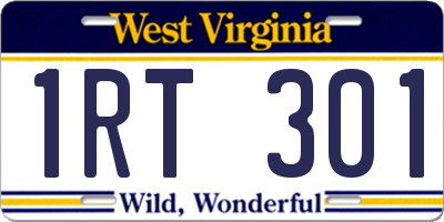 WV license plate 1RT301