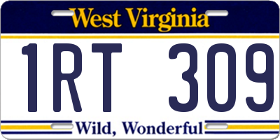 WV license plate 1RT309