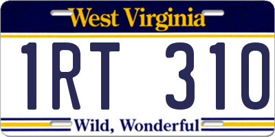 WV license plate 1RT310