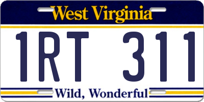 WV license plate 1RT311