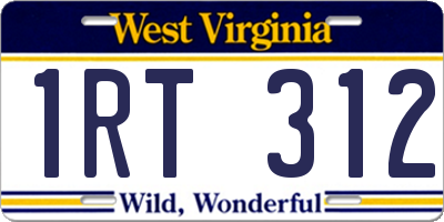 WV license plate 1RT312