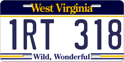 WV license plate 1RT318