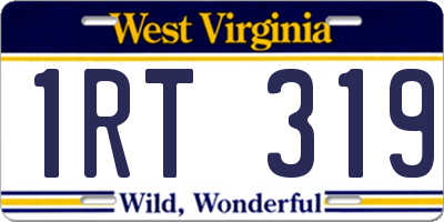 WV license plate 1RT319
