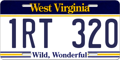 WV license plate 1RT320