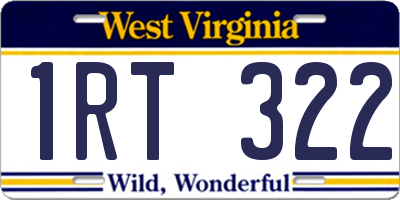 WV license plate 1RT322