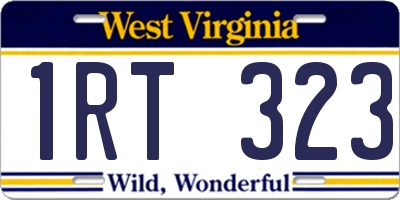 WV license plate 1RT323