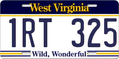 WV license plate 1RT325
