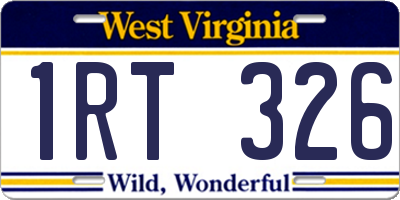 WV license plate 1RT326