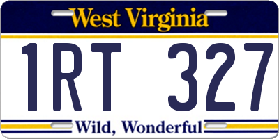 WV license plate 1RT327
