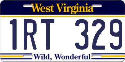 WV license plate 1RT329