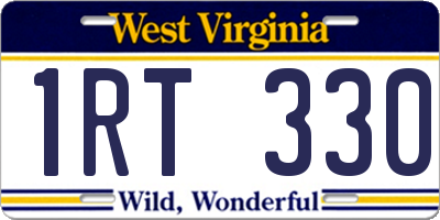 WV license plate 1RT330