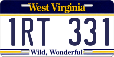 WV license plate 1RT331