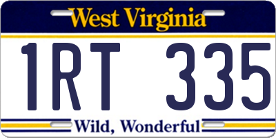 WV license plate 1RT335