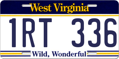 WV license plate 1RT336