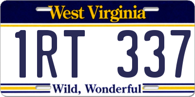 WV license plate 1RT337